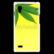 Coque LG Optimus L9 Feuille de cannabis sur fond jaune 2