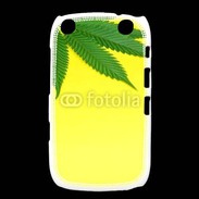 Coque Blackberry Curve 9320 Feuille de cannabis sur fond jaune 2