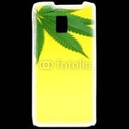Coque LG P990 Feuille de cannabis sur fond jaune 2