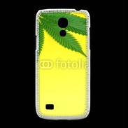 Coque Samsung Galaxy S4mini Feuille de cannabis sur fond jaune 2