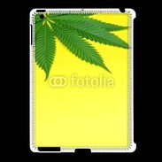 Coque iPad 2/3 Feuille de cannabis sur fond jaune 2
