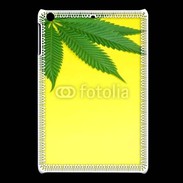 Coque iPadMini Feuille de cannabis sur fond jaune 2