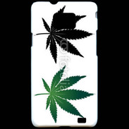 Coque Samsung Galaxy S2 Double feuilles de cannabis