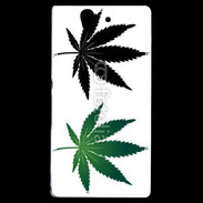 Coque Sony Xperia Z Double feuilles de cannabis