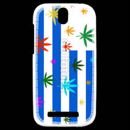 Coque HTC One SV Drapeau Uruguay cannabis