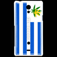 Coque Sony Xperia T Drapeau Uruguay cannabis 2