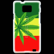 Coque Samsung Galaxy S2 Drapeau reggae cannabis