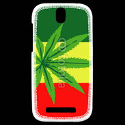 Coque HTC One SV Drapeau reggae cannabis