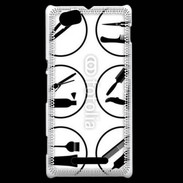 Coque Sony Xperia M Icônes coiffeur