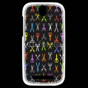 Coque HTC One SV Fond ciseau coiffeur