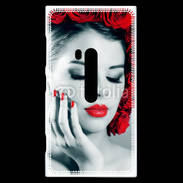 Coque Nokia Lumia 920 Vernis rouge et roses esthétisme
