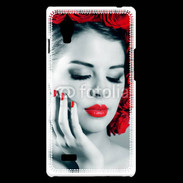 Coque LG Optimus L9 Vernis rouge et roses esthétisme