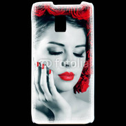Coque LG P990 Vernis rouge et roses esthétisme