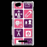 Coque Sony Xperia M Fond symboles couturière