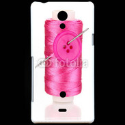Coque Sony Xperia T Fil à couture rose 
