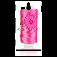 Coque Sony Xperia U Fil à couture rose 