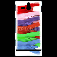 Coque Sony Xperia U Fermetures éclaires coutures