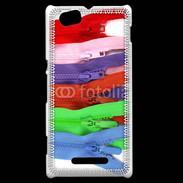 Coque Sony Xperia M Fermetures éclaires coutures