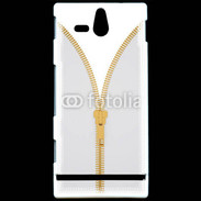 Coque Sony Xperia U Fermetures éclaires coutures 2