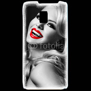 Coque LG P990 Rouge à lèvres Fashion en noir et blanc