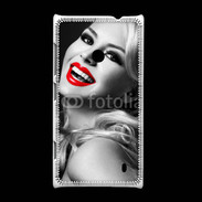 Coque Nokia Lumia 520 Rouge à lèvres Fashion en noir et blanc