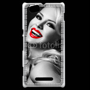 Coque Sony Xperia M Rouge à lèvres Fashion en noir et blanc