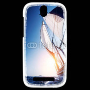 Coque HTC One SV Bateau et couché de soleil 50