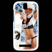 Coque HTC One SV Charme et snowboard