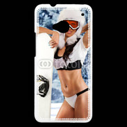 Coque HTC One Charme et snowboard