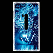 Coque Nokia Lumia 920 Feu d'artifice en noir et bleu