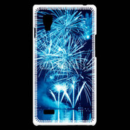 Coque LG Optimus L9 Feu d'artifice en noir et bleu