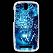 Coque HTC One SV Feu d'artifice en noir et bleu