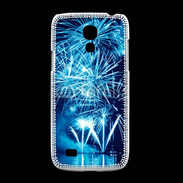 Coque Samsung Galaxy S4mini Feu d'artifice en noir et bleu