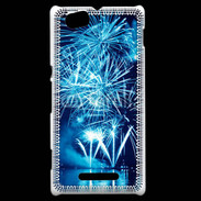 Coque Sony Xperia M Feu d'artifice en noir et bleu