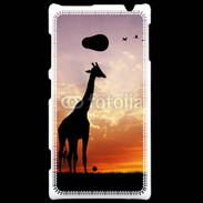 Coque Nokia Lumia 720 Girafe au couché de soleil