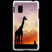 Coque LG Optimus G Girafe au couché de soleil