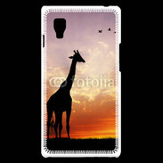Coque LG Optimus L9 Girafe au couché de soleil