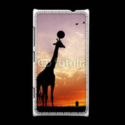 Coque Nokia Lumia 520 Girafe au couché de soleil