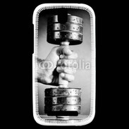 Coque HTC One SV Passion Musculation en noir et blanc