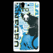 Coque Sony Xperia Z Tête de Mort Chat noir