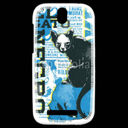 Coque HTC One SV Tête de Mort Chat noir