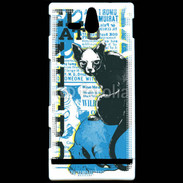 Coque Sony Xperia U Tête de Mort Chat noir