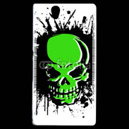 Coque Sony Xperia Z Tête de mort en vert et noir