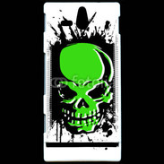 Coque Sony Xperia U Tête de mort en vert et noir