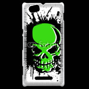 Coque Sony Xperia M Tête de mort en vert et noir