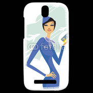 Coque HTC One SV Hôtesse de l'air 8