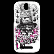 Coque HTC One SV Tête de Mort Difficult