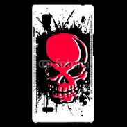 Coque LG Optimus L9 Tête de Mort en Rouge et Noir