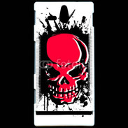Coque Sony Xperia U Tête de Mort en Rouge et Noir