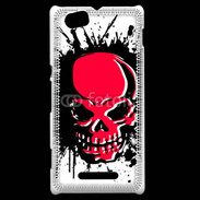 Coque Sony Xperia M Tête de Mort en Rouge et Noir